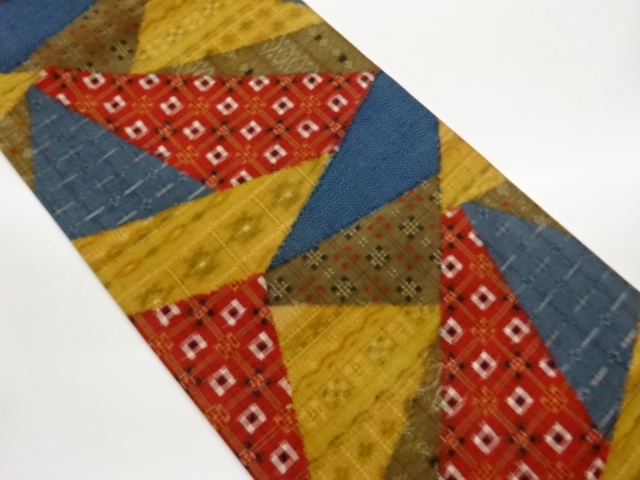 JAPANESE KIMONO / FUKURO OBI / ZENTSU / WOVEN GEOMETRIC PATTERN 
